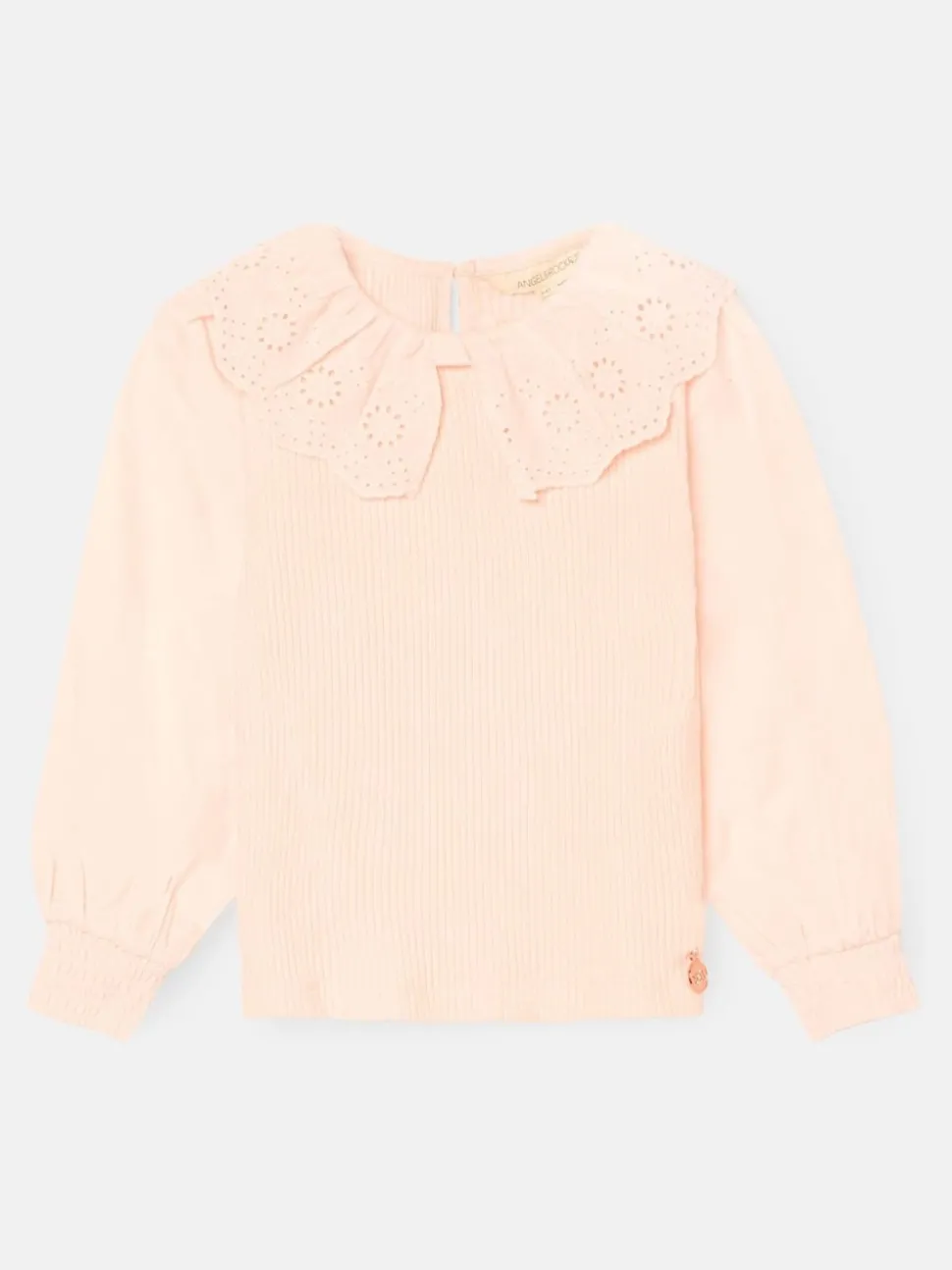 Angel & Rocket Pink Elise Bow Collar Long Sleeve Blouse
