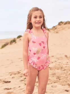 Angel & Rocket Pink Emmie Fruit Print Swimsuit