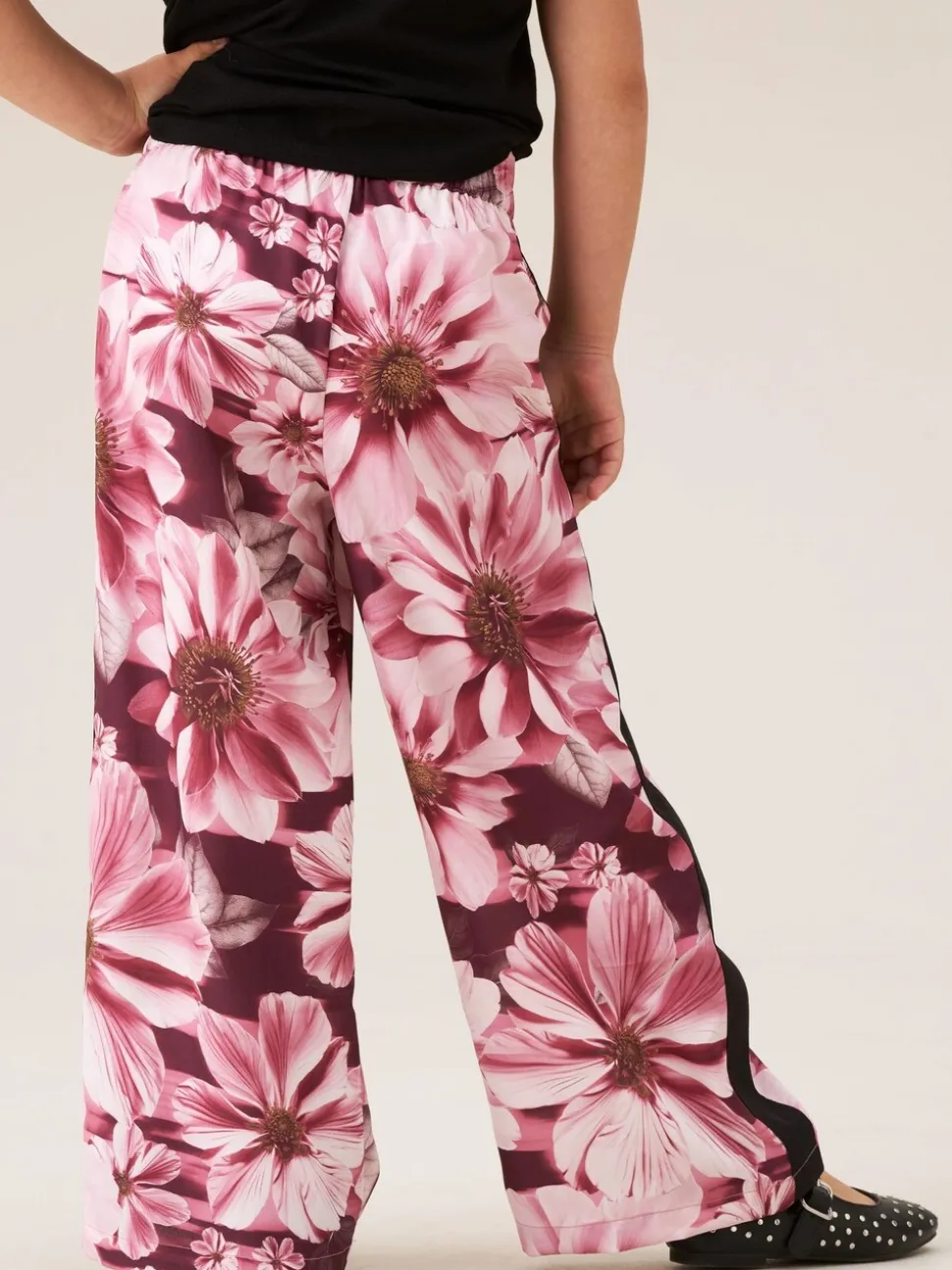 Angel & Rocket Pink Fleur Printed Wide Leg Trousers