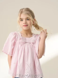 Angel & Rocket Pink Flo Woven 100% Cotton Top