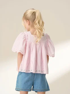 Angel & Rocket Pink Flo Woven 100% Cotton Top