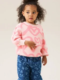 Angel & Rocket Pink Harlow Mini Heart Jumper
