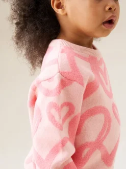 Angel & Rocket Pink Harlow Mini Heart Jumper