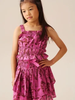 Angel & Rocket Pink Izzy Palm Print Top