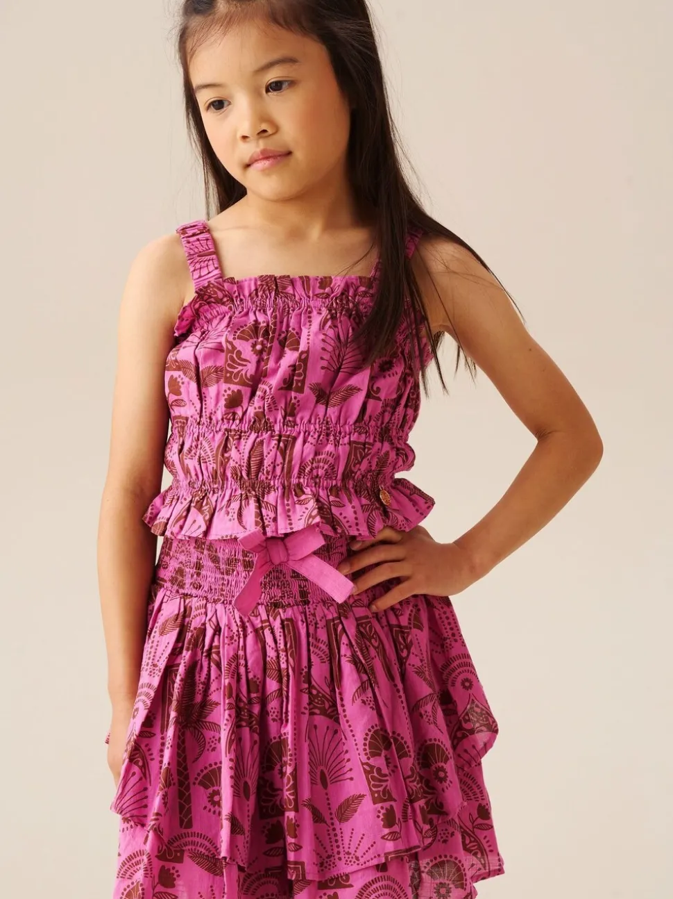Angel & Rocket Pink Izzy Palm Print Top
