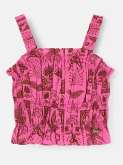 Angel & Rocket Pink Izzy Palm Print Top
