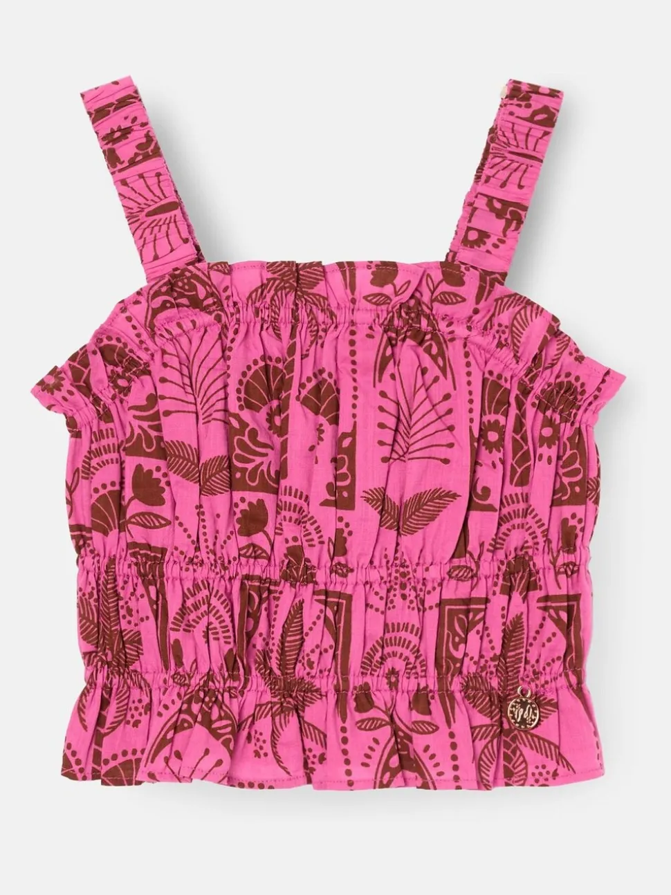 Angel & Rocket Pink Izzy Palm Print Top