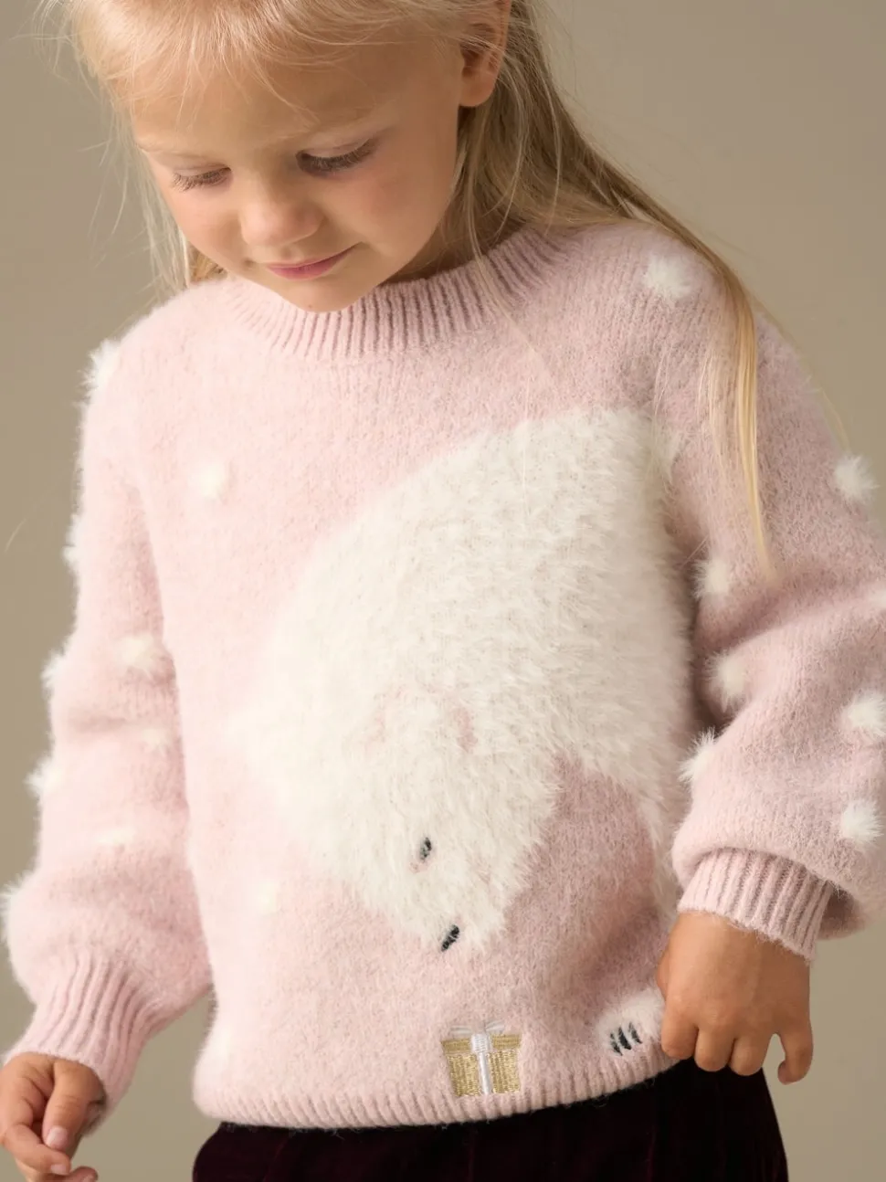 Angel & Rocket Pink Izzy Polar Bear Jumper