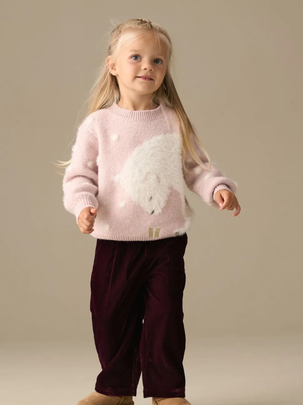 Angel & Rocket Pink Izzy Polar Bear Jumper