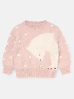 Angel & Rocket Pink Izzy Polar Bear Jumper