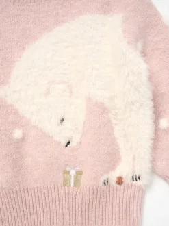 Angel & Rocket Pink Izzy Polar Bear Jumper