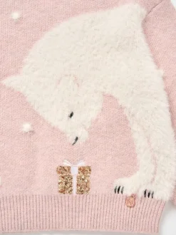 Angel & Rocket Pink Izzy Polar Bear Knitted Jumper