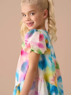 Angel & Rocket Pink Jodie Asymmetric Print Dress