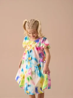 Angel & Rocket Pink Jodie Asymmetric Print Dress