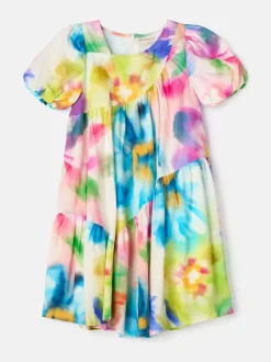 Angel & Rocket Pink Jodie Asymmetric Print Dress