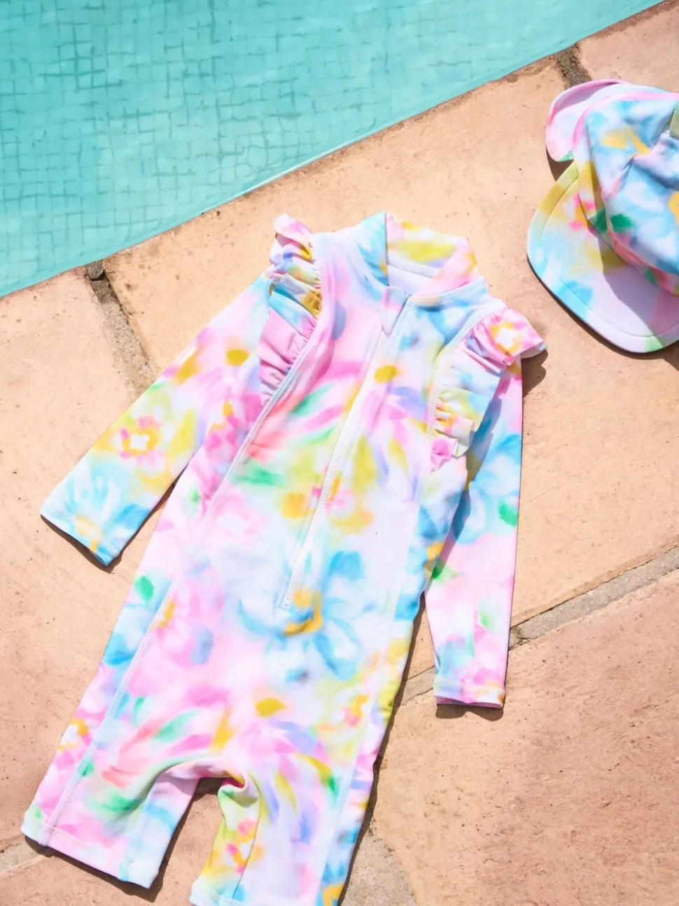 Angel & Rocket Pink Jodie Multi Sunsafe Print Toddler Swimsuit