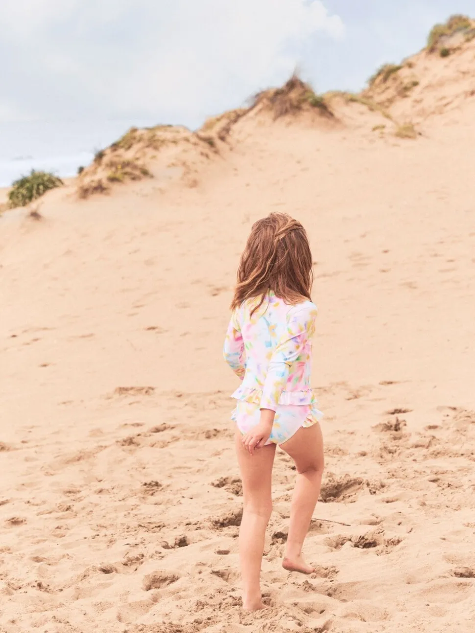 Angel & Rocket Pink Jodie Sunsafe Print Long Sleeved Swimsuit