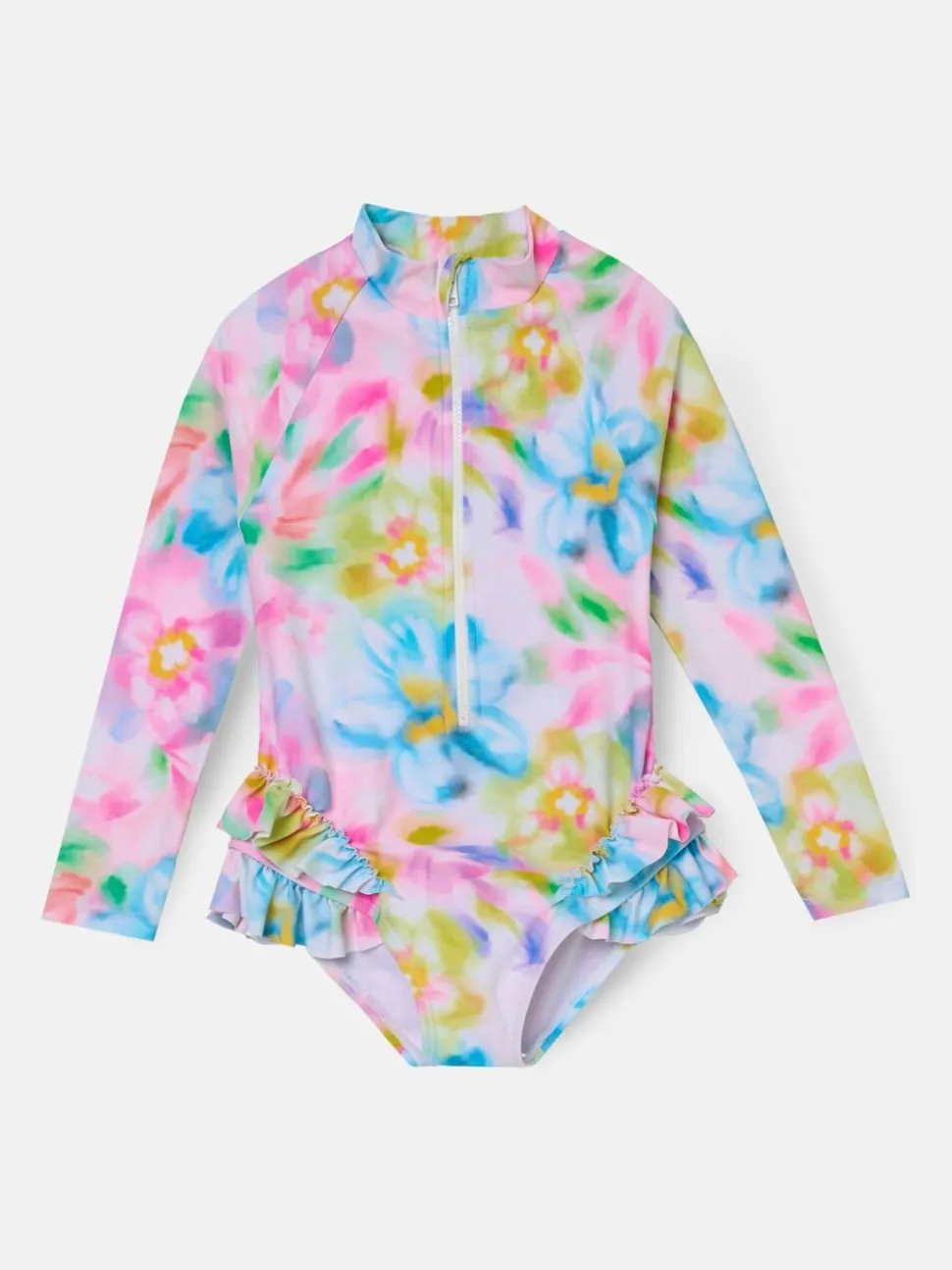 Angel & Rocket Pink Jodie Sunsafe Print Long Sleeved Swimsuit