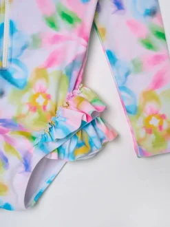 Angel & Rocket Pink Jodie Sunsafe Print Long Sleeved Swimsuit