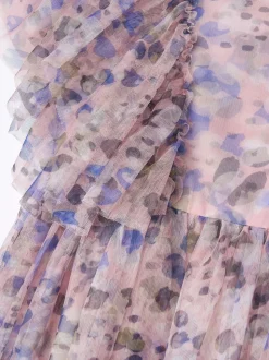 Angel & Rocket Pink Juliana Printed Frill Mesh Dress