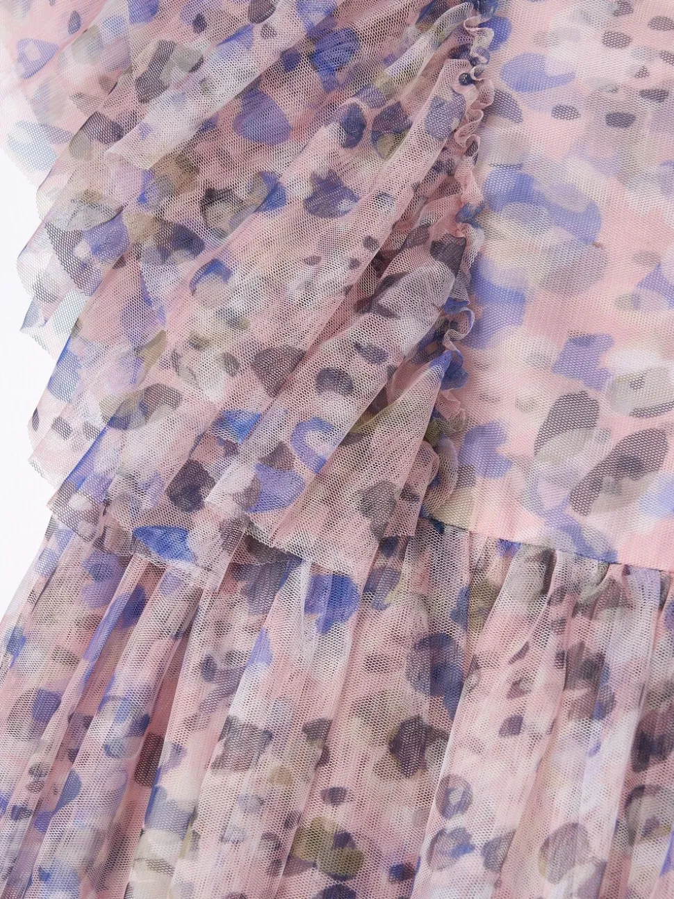 Angel & Rocket Pink Juliana Printed Frill Mesh Dress