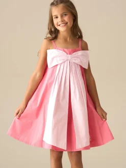 Angel & Rocket Pink Libby Bow Pleat Dress