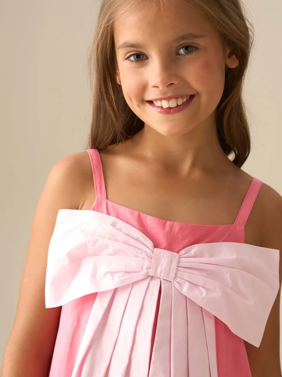 Angel & Rocket Pink Libby Bow Pleat Dress