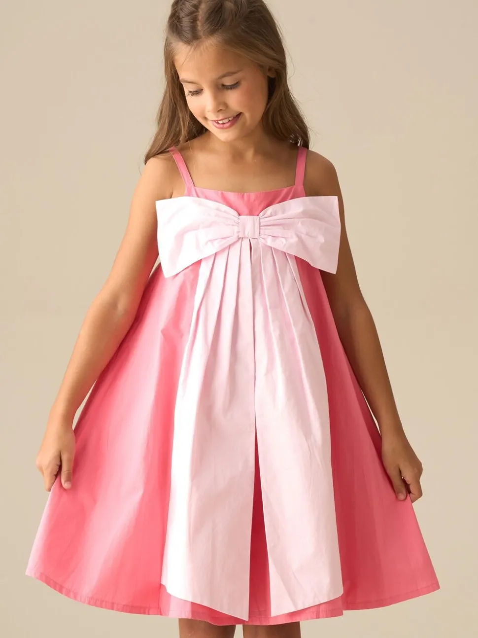 Angel & Rocket Pink Libby Bow Pleat Dress