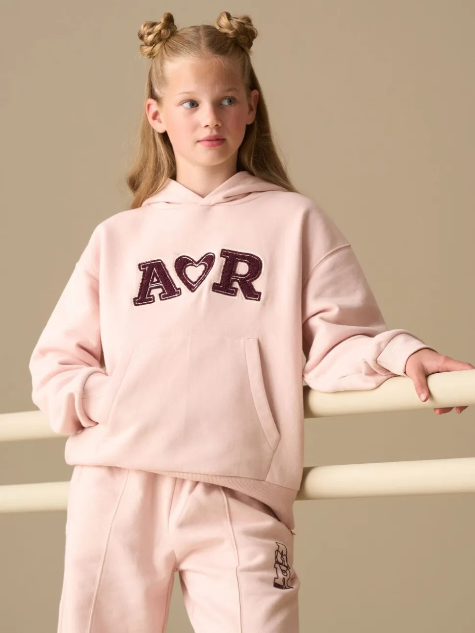 Angel & Rocket Pink Lila Active Oversized Logo Hoodie