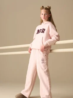 Angel & Rocket Pink Lila Active Oversized Logo Hoodie