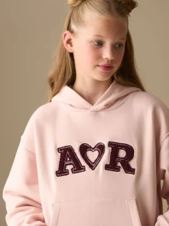 Angel & Rocket Pink Lila Active Oversized Logo Hoodie