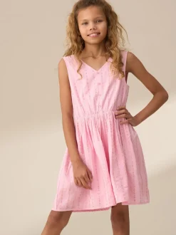 Angel & Rocket Pink Lina Printed Linen Playsuit