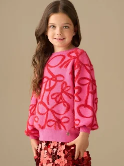 Angel & Rocket Pink Livia Bow Eyelash Jumper