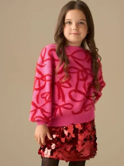Angel & Rocket Pink Livia Bow Eyelash Jumper
