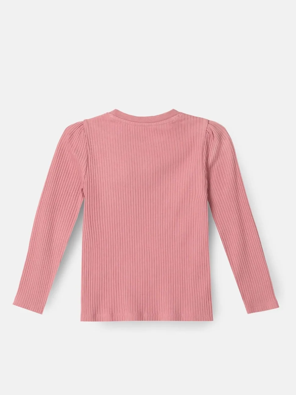 Angel & Rocket Pink Lizzy Corsage Rib Long Sleeves Top
