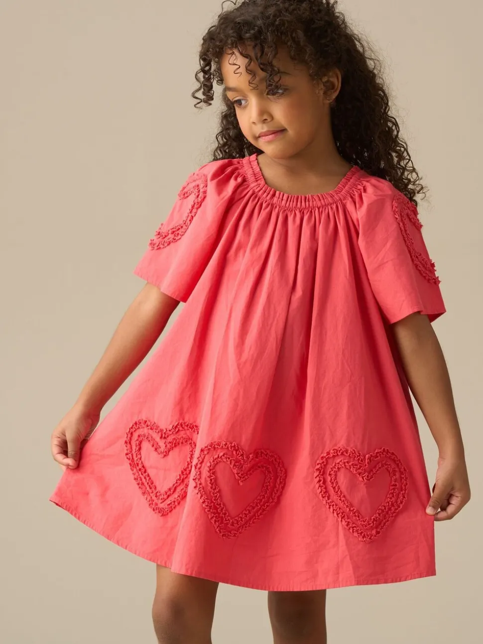 Angel & Rocket Pink Lori Heart Swing Dress