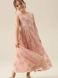 Angel & Rocket Pink Louise Blush Embellished Bow Back Dress