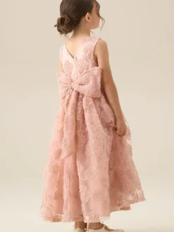 Angel & Rocket Pink Louise Blush Embellished Bow Back Dress