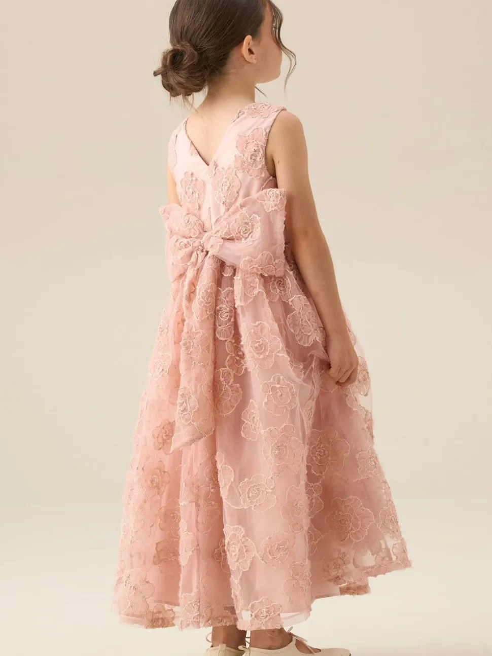 Angel & Rocket Pink Louise Blush Embellished Bow Back Dress