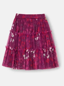 Angel & Rocket Pink Mae Floral Print Mesh Skirt