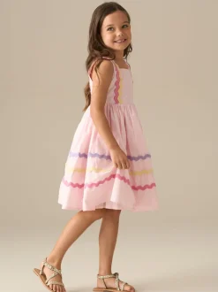 Angel & Rocket Pink Mia Wide Ric Rac Dress