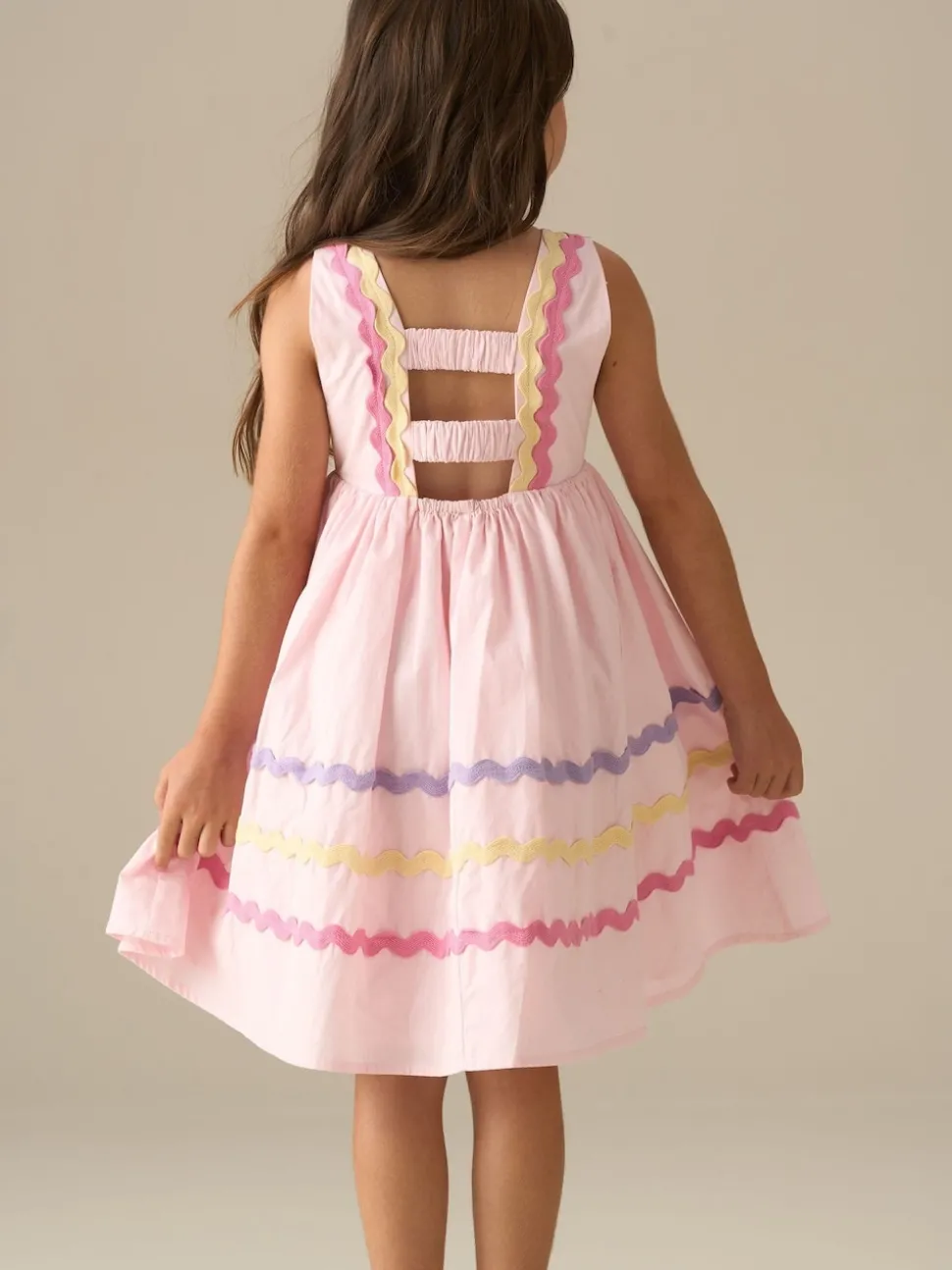 Angel & Rocket Pink Mia Wide Ric Rac Dress