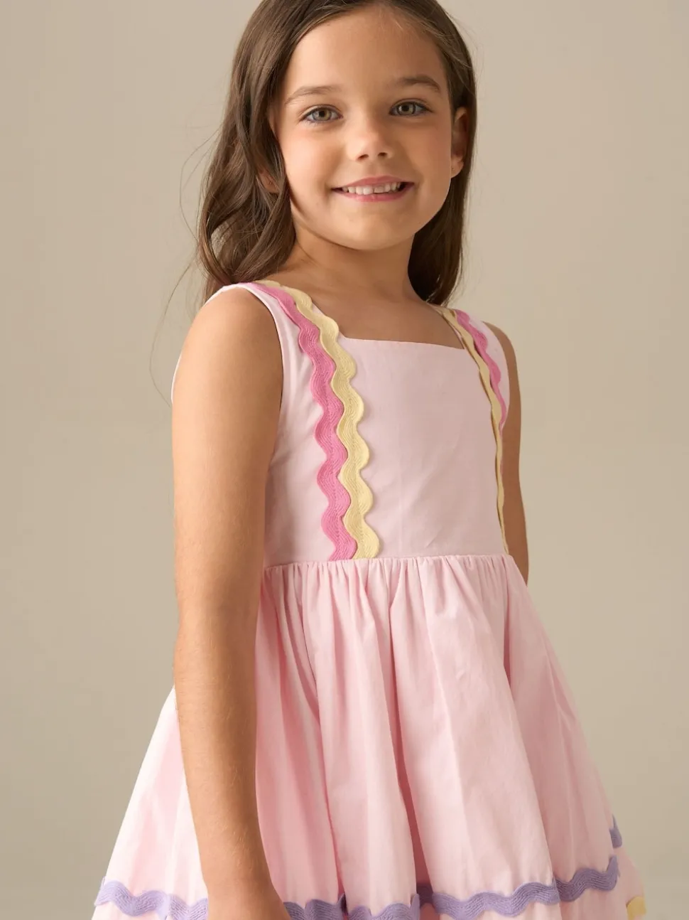 Angel & Rocket Pink Mia Wide Ric Rac Dress