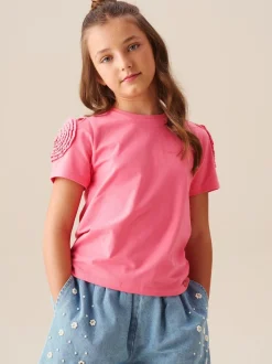 Angel & Rocket Pink Nila Flower Corsage T-Shirt