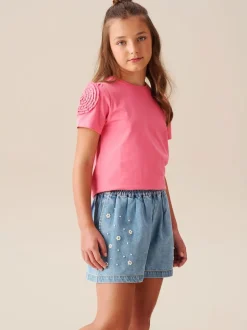 Angel & Rocket Pink Nila Flower Corsage T-Shirt