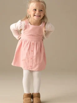 Angel & Rocket Pink Orla Cord Pinny & Print Bodysuit