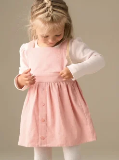 Angel & Rocket Pink Orla Cord Pinny & Print Bodysuit