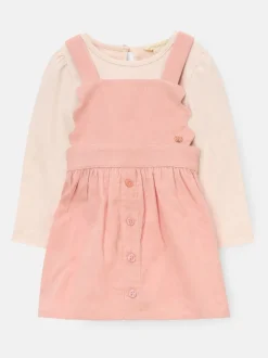 Angel & Rocket Pink Orla Cord Pinny & Print Bodysuit