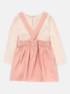 Angel & Rocket Pink Orla Cord Pinny & Print Bodysuit