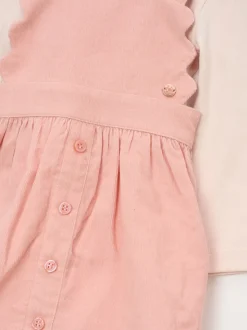 Angel & Rocket Pink Orla Cord Pinny & Print Bodysuit